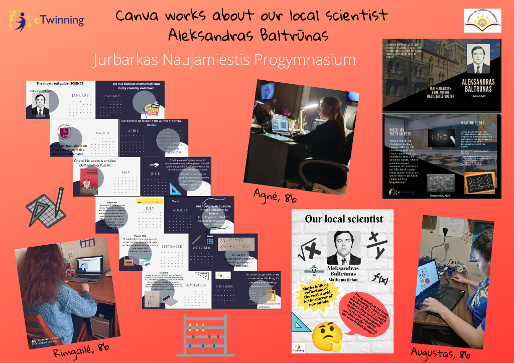 Canva works about Aleksandras Baltrūnas