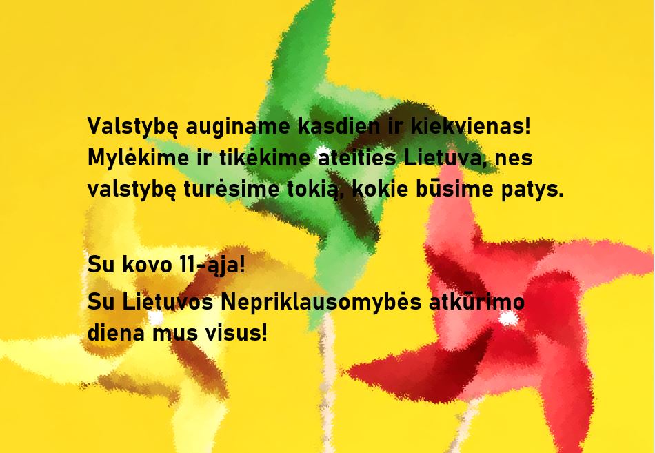kovo11 sveikinimas