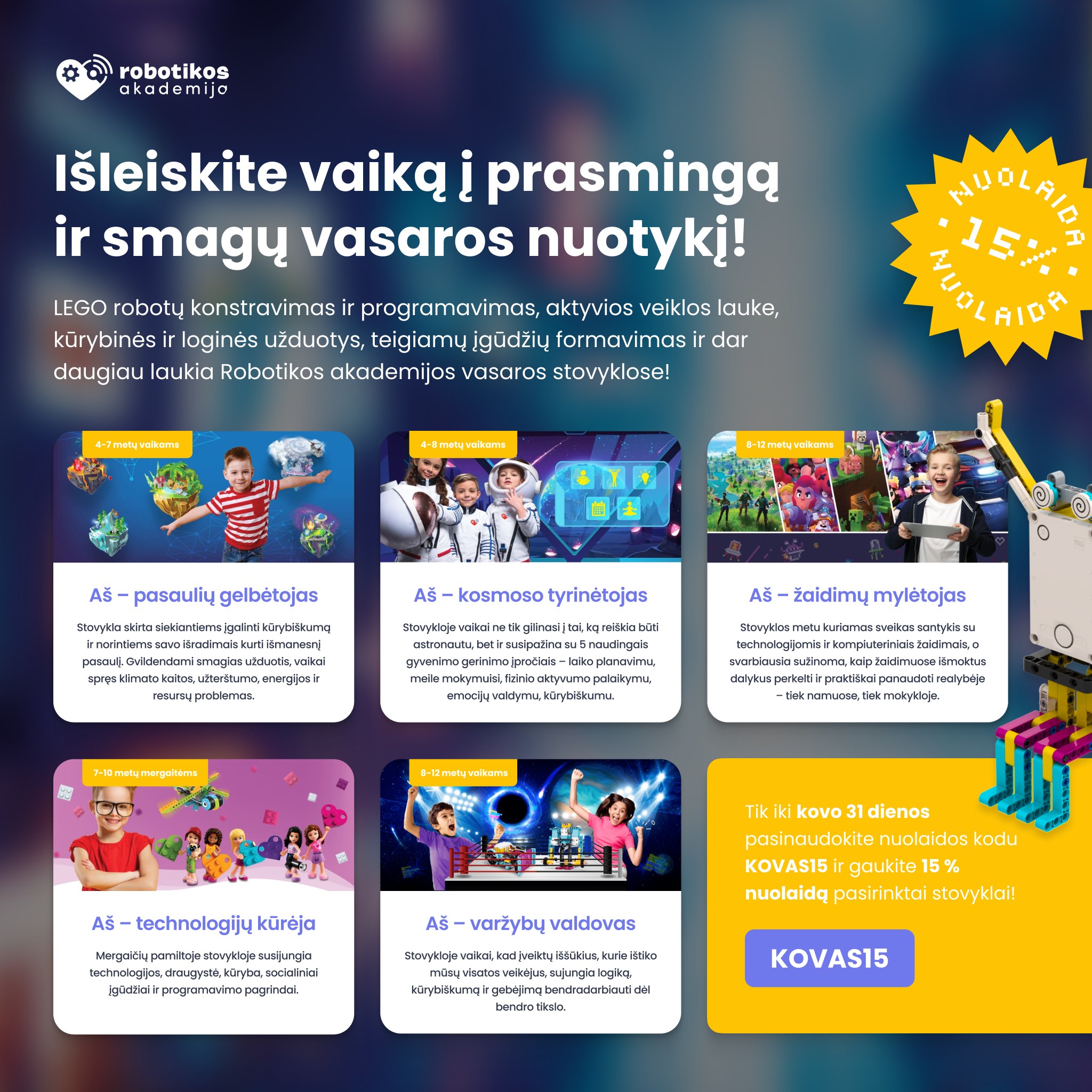 robotikos stovykla
